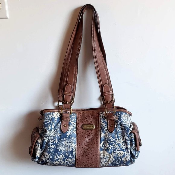 Like NEW Cargo CHAPS RALPH LAUREN Western Satchel Denim Canvas Shoulder Bag - Picture 9 of 15